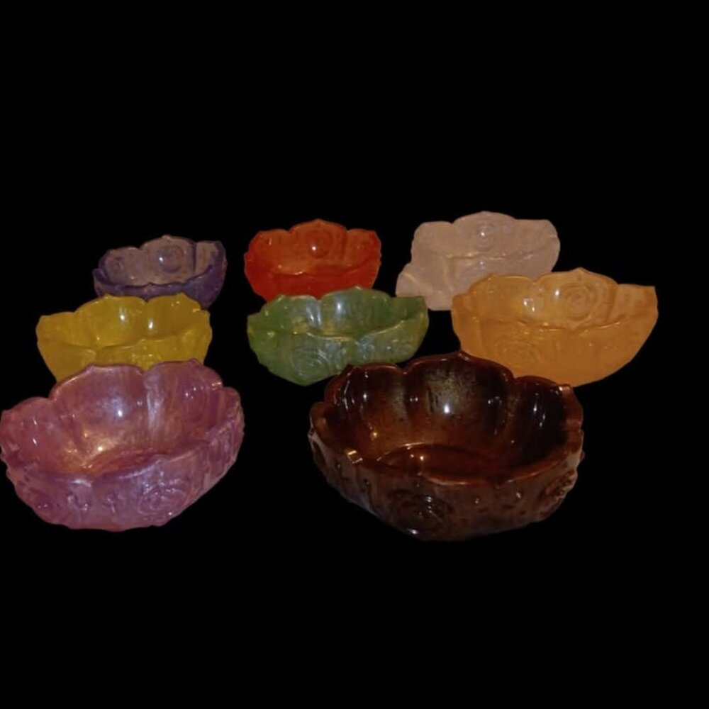 8 Solid ColorResin/epoxy bowls